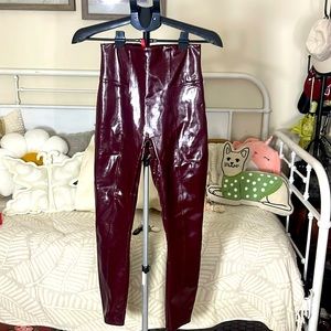 Spanks Faux Leather Leggings EUC